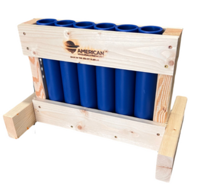 6-Shot Mortar Rack with Blue Tubes
